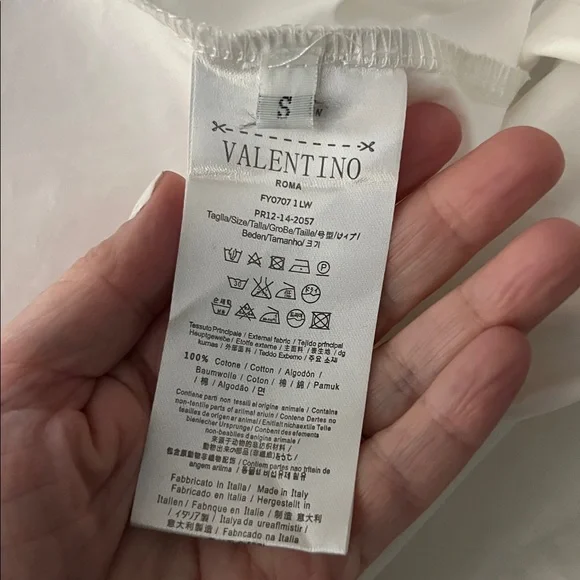 VALENTINO White Tie Blouse Women’s Small - Picture 6 of 9